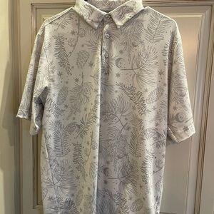 Walter Hagen Gray Patterned Polo Golf Shirt Size Small